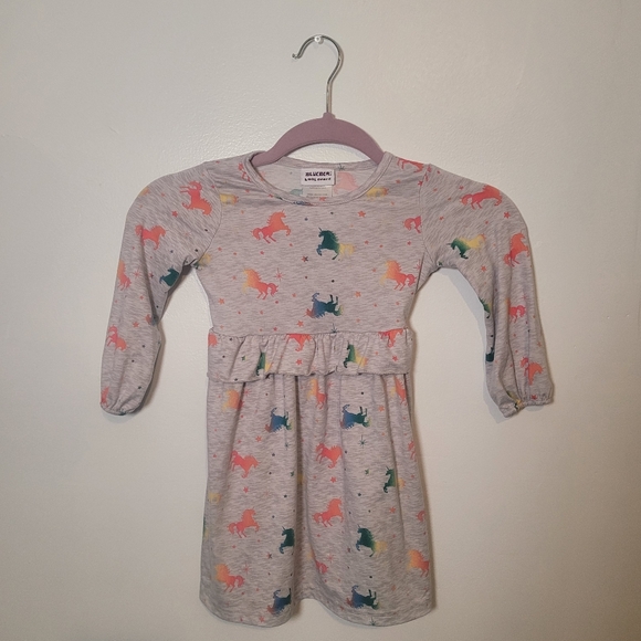 Blueberi Boulevard Floral and Unicorn Girls Dress Bundle Size 4T - Picture 3 of 5